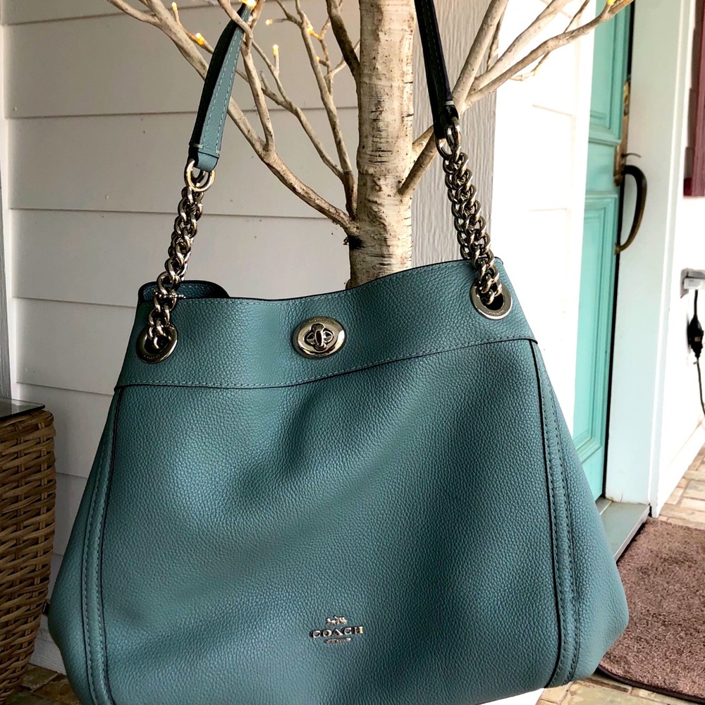 Coach Turnlock Edie Shoulder Bag in Sage